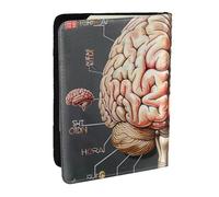 BNVSADC Custodia per passaporto con stampa cervello umano, da viaggio, in pelle PU, per uomini e donne, 16,5 cm