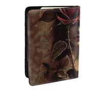 BNVSADC Custodia per passaporto con stampa leopardata, da viaggio, in pelle PU, per uomini e donne, 16,5 cm, Gotico Rose Girl, Taglia unica, Moderno