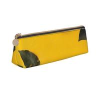 BNVSADC Giallo Limone 1 Stampato Triangolo Matita Astuccio In Pelle Astuccio Carino Cancelleria Matita Astuccio per Scuola Ufficio Viaggi