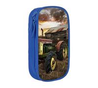 BNVSADC Old Tractor Photo Farm - Astuccio per ragazze e ragazzi, grande capacità, grazioso astuccio per matite per adulti con 2 scomparti, nero, Blu, Taglia unica, Zaino per la scuola