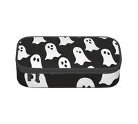 BNVSADC Simpatico astuccio bianco con fantasma di Halloween stampato carino astuccio portapenne astuccio per ufficio scuola cancelleria organizzatore per scuola viaggi lavoro