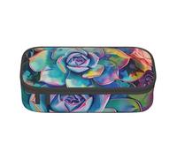 BNVSADC Simpatico astuccio con stampa astronauta con gatto carino astuccio portapenne astuccio per ufficio scuola cancelleria organizer per scuola viaggi lavoro, Pianta grassa colorata., Taglia unica