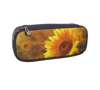 BNVSADC Sunny Sunflower Butterfly - Astuccio in pelle con stampa di farfalle, per matite e trucchi, elegante, per scuola, ufficio, viaggi