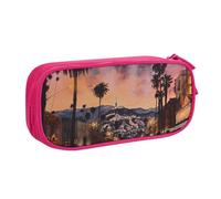 BNVSADC The Old Hollywood - Astuccio grande con stampa di Hollywood, astuccio per matite e matite, per ufficio e scuola, organizer per cancelleria per ragazze e ragazzi, nero, rosa, Taglia unica