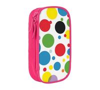 BNVSADC Twister, astuccio per matite con stampa a pois, per ragazze e ragazzi, grande capacità, astuccio per matite carino astuccio per adulti con 2 scomparti, nero, rosa, Taglia unica, Zaino per la