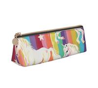 BNVSADC Whitetail - Astuccio in pelle con cervo stampato a triangolo, per scuola, ufficio, viaggi, Unicorni su strisce colorate, Taglia unica, Zaino per la scuola