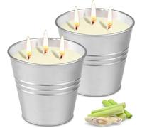 BNWRRCVKE Candele Alla Citronella Per Interni ed Esterni, Set Di Candele Profumate Alla Citronella, Cera Di Soia Naturale, Candele Citronella Grandi Per Giardino, Terrazza, Picnic, 2 * 420g