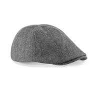 BNWT Lana Edera Cappello Piatto Grigio Tweed Completamente Foderato