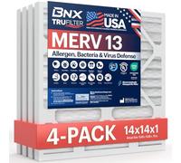 BNX 14x14x1 MERV 13 - Filtro aria condizionata elettrostatica pieghettata condizionatore d'aria HVAC AC filtri per forni - Rimuove polline, muffe, batteri, fumo