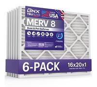 BNX 16 x 20 x 1 filtro aria MERV 8, prodotto negli Stati Uniti, filtri elettrostatici per forno HVAC AC - Rimuove polvere, muffa, polline, pelucchi