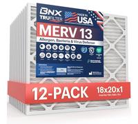 BNX TruFilter - Filtro aria MERV 13 (12 pezzi) - MADE IN USA - Filtro aria plissettato elettrostatico HVAC AC per allergie, polline, muffe, batteri, fumo, allergeni, MPR 1900 FPR 10