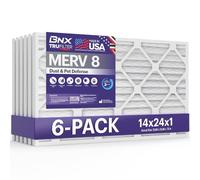BNX TruFilter - Filtro aria MERV 8, 14 x 24 x 1, prodotto negli Stati Uniti, per condizionatori d'aria HVAC AC per polvere, animali domestici, muffe, polline MPR 600-700 e FPR 5