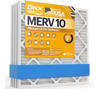 BNX TruFilter - Filtro aria per forno a corrente alternata, 16 x 25 x 1 MERV 10, prodotto negli Stati Uniti, pieghettato, per condizionatore d'aria HVAC, rimuove odori, muffe, batteri, fumo