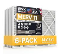 BNX TruFilter - Filtro dell'aria MERV 11 (14 x 18 x 1 cm), prodotto negli Stati Uniti, per condizionatore d'aria plissettato elettrostatico HVAC AC per allergie, polvere, animali domestici, fumo,