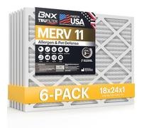 BNX TruFilter - Filtro dell'aria MERV 11 (6 pezzi) - MADE IN USA - Allergen Defense - Condizionatore d'aria pieghettato elettrostatico HVAC AC filtri per allergie, polvere, animali domestici, fumo,