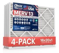 BNX TruFilter - Filtro dell'aria MERV 13 (4 pezzi) - MADE IN USA - Filtro aria plissettato elettrostatico HVAC AC per allergie, polline, muffe, batteri, fumo, allergeni, MPR 1900 FPR 10