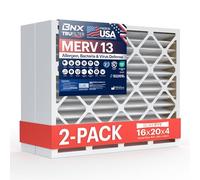BNX TruFilter - Filtro dell'aria MERV 13 (49,9 x 49,5 x 9,1 cm, confezione da 2) - MADE IN USA - Climatizzatore HVAC AC Forno Filtri Salute, allergie, muffe, batteri, fumo, MPR 1900 FPR 10