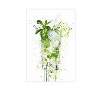 bnyesa Poster su tela, motivo: Minty Mojito, decorazione per camera da letto, ufficio, stanza, regalo, 30 x 45 cm