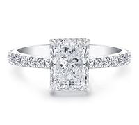 Bo.Dream Anelli di fidanzamento in argento Sterling placcato platino con zirconia cubica a taglio radiante