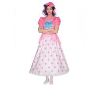 Bo Peep, Costume da pastorello, per cosplay, colore rosa, con cappello, costume di Halloween da donna, per feste (donna, XXL)