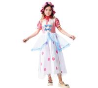 Bo Peep, Costume per cosplay, costume da pastorella, vestito rosa a pois con maniche a sbuffo, per Halloween, carnevale, ballo (rosa, XL)