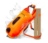 Boa da nuoto per acque aperte, 15 l, completamente impermeabile, per essere super sicura con maggiore visibilità, in nylon rinforzato e maniglia di riposo, boa da nuoto in acque libere per nuotatori