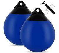 Boa di ormeggio per barca, confezione da 2, 30,5 cm, rotonda, per barche, boe gonfiabili, adatte per yacht, porti, barche a vela, barche da sci (blu)
