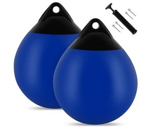 Boa di ormeggio per barca, confezione da 2, 30,5 cm, rotonda, per barche, boe gonfiabili, adatte per yacht, porti, barche a vela, barche da sci (blu)