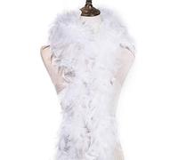 Boa di piume 180 cm - Burlesque, costume da burlesque, copricapo lungo XL grande sciarpa Boa piume, per carnevale, per fai da te, ali d'angelo, indiane, adulti, bianco