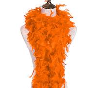 Boa di piume 180 cm - Burlesque, costume da burlesque, copricapo lungo XL grande sciarpa Boa piume, per carnevale, per fai da te, ali d'angelo, indiane, adulti, arancione