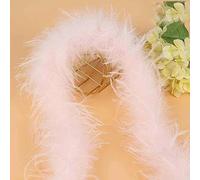 Boa di piume di struzzo, 8-10 cm, lungo, per cucito, artigianato, vestiti, cappelli, vestiti, 2 iarde, 1,82 metri, striscia di piume, nero, bianco, rosa - M010d2500 - rosa chiaro - 2 iarde