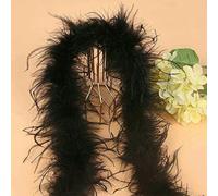 Boa di piume di struzzo, 8-10 cm, lungo, per cucito, artigianato, vestiti, cappelli, vestiti, 2 iarde, 1,82 metri, striscia di piume, nero, bianco e rosa - M010c2500 - nero - 2 iarde