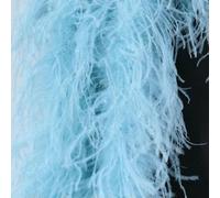 Boa di piume di struzzo bianco da 2 metri, 10/15 strati, soffice boa di piume di struzzo per abiti da sposa, decorazione blu, 6 strati, 2 metri