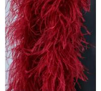 Boa di piume di struzzo bianco da 2 metri, 10/15 strati, soffice boa di piume di struzzo per costumi, decorazione per abiti da sposa, rosso vento, 6 strati, 2 metri