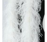 Boa di piume di struzzo bianco da 2 metri, 10/15 strati, soffice boa di piume di struzzo per costumi, decorazione per abiti da sposa, bianco avorio, 1 strato, 2 metri