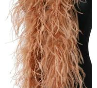 Boa di piume di struzzo bianco da 2 metri, 10/15 strati, soffice boa di piume di struzzo per costumi, decorazione per abiti da sposa, colore caffè, 1 strato, 2 metri
