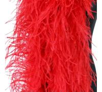 Boa di piume di struzzo bianco da 2 metri, 10/15 strati, soffice boa di piume di struzzo per costumi, decorazione per abiti da sposa, rosso, 15 strati, 2 metri