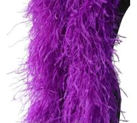 Boa di piume di struzzo bianco da 2 metri, 10/15 strati, soffice boa di piume di struzzo per costumi, decorazione per abiti da sposa, viola scuro, 3 strati, 2 metri