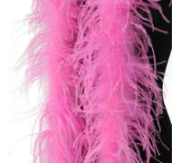 Boa di piume di struzzo bianco da 2 metri, 10/15 strati, soffice boa di piume di struzzo per costumi, decorazione per abiti da sposa, rosa intenso, 15 strati, 2 metri