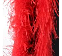 Boa di piume, soffice bouquet di piume, lunghezza circa 2 m, ghirlanda di piume, sciarpa in tinta unita, con piume di struzzo, accessorio per costume Charleston, anni '20, Flapper Carnevale, rosso