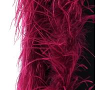 Boa di piume, soffice bouquet di piume, lunghezza circa 2 m, ghirlanda di piume, sciarpa in tinta unita, con piume di struzzo, accessorio per costume Charleston, anni '20, flapper carnevale, rosso