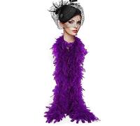 Boa di piume viola da 2 m/2 m, con occhiali da sole senza montatura a cuore, 80 g, piume di tacchino naturali, per travestimenti, per ragazze, balli, matrimoni, feste, cosplay, Halloween, Love Tour