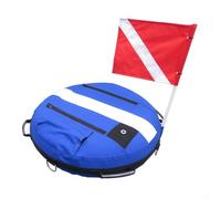 Boa gonfiabile per immersioni subacquee, galleggiante, resistente, con vano portaoggetti, per bandiera e lenza (blu)
