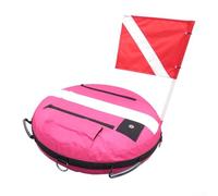 Boa gonfiabile per immersioni subacquee, galleggiante, resistente, con vano portaoggetti, per bandiera e lenza (rosa)