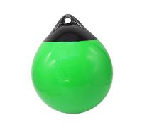 Boa rotonda per parafango in PVC, leggera, multiuso, con occhiello, per yacht e porti turistici, 30 x 35 cm, boa galleggiante di ancoraggio, verde