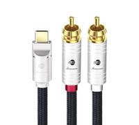 BOAACOUSTIC JIB Cavo USB C a 2 RCA, da tipo C Maschio a 2 RCA Maschio, Cavo Audio con 2 connettori RCA e con spinotto USB di Type C per Huawei Xiaomi Laptop ecc, 1 m