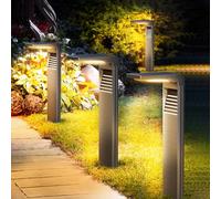 Boadw Luce solare a LED per luci solari da esterno con 2 modalità luminose, illuminazione solare bianca naturale per sentieri IP64 impermeabile per illuminazione esterna cortile,giardino, prato4 pezzi