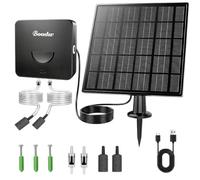 Boadw Pompa Ossigeno Solare 6W 4400mAh - Aeratore laghetto con 2 Pietre porose, antigelo - Utilizzabile Anche in giornate nuvolose, per Giardino e Pesca