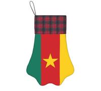 BOAIHH Bandiera squisita di figura dell'artiglio delle calze di Natale della stampa del Camerun per la decorazione di festa e l'esposizione del piccolo giocattolo