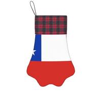 BOAIHH Bandiera squisita di forma dell'artiglio delle calze di Natale della stampa del Cile per la decorazione di festa e l'esposizione del piccolo giocattolo